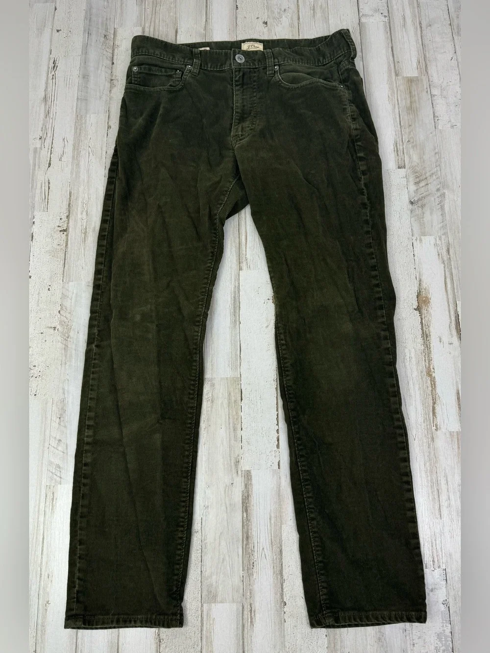 J Crew Corduroy Pants Mens 31x29 Green 484 Slim Fit